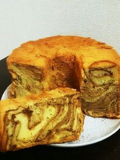 簡単アレンジ!珈琲マーブルシフォンケーキ-レシピのメイン写真