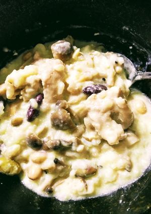 鶏肉としめじと大豆のチーズ豆乳リゾット-レシピのメイン写真