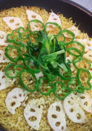 しらす・蓮根のパエリヤ　～カレー味～-レシピのメイン写真