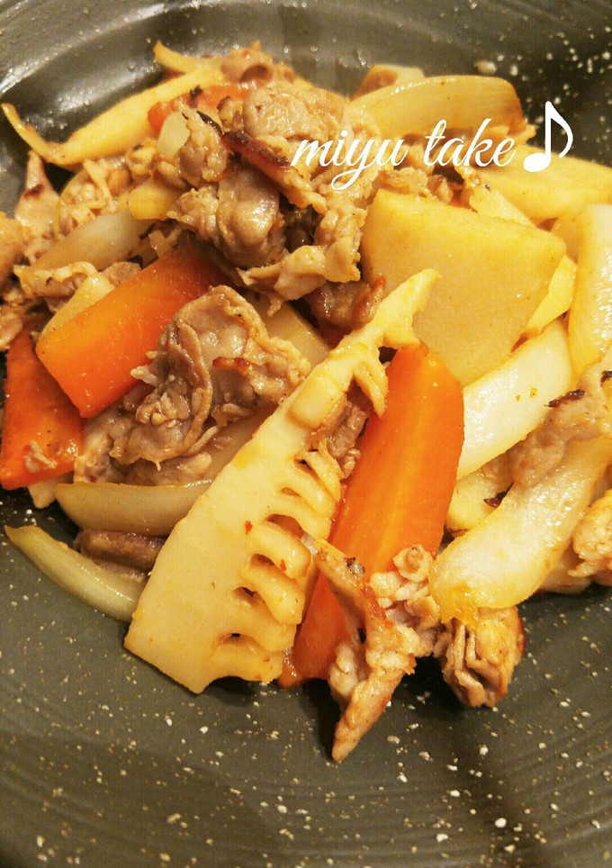 筍と豚肉の豆板醤炒め♪-レシピのメイン写真