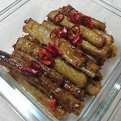 รูปของ 材料１つ☆やみつきごぼうの味噌きんぴら