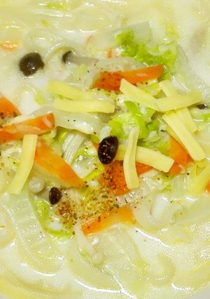うどんだって白菜とミルク煮できた-レシピのメイン写真