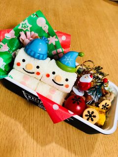 簡単♡雪だるまサンドイッチ♡キャラ弁-レシピのメイン写真