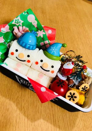 簡単♡雪だるまサンドイッチ♡キャラ弁-レシピのメイン写真