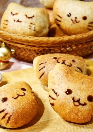 シナモンがポイント！にゃんこ塩あんぱん♪-レシピのメイン写真