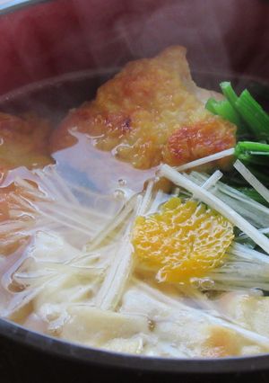 あごだしで！鶏もも肉とほうれん草のお雑煮-レシピのメイン写真