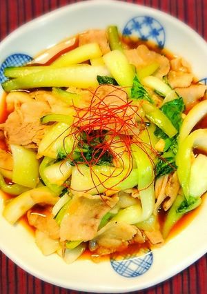 チンゲン菜と豚バラのオイスターソース炒め-レシピのメイン写真