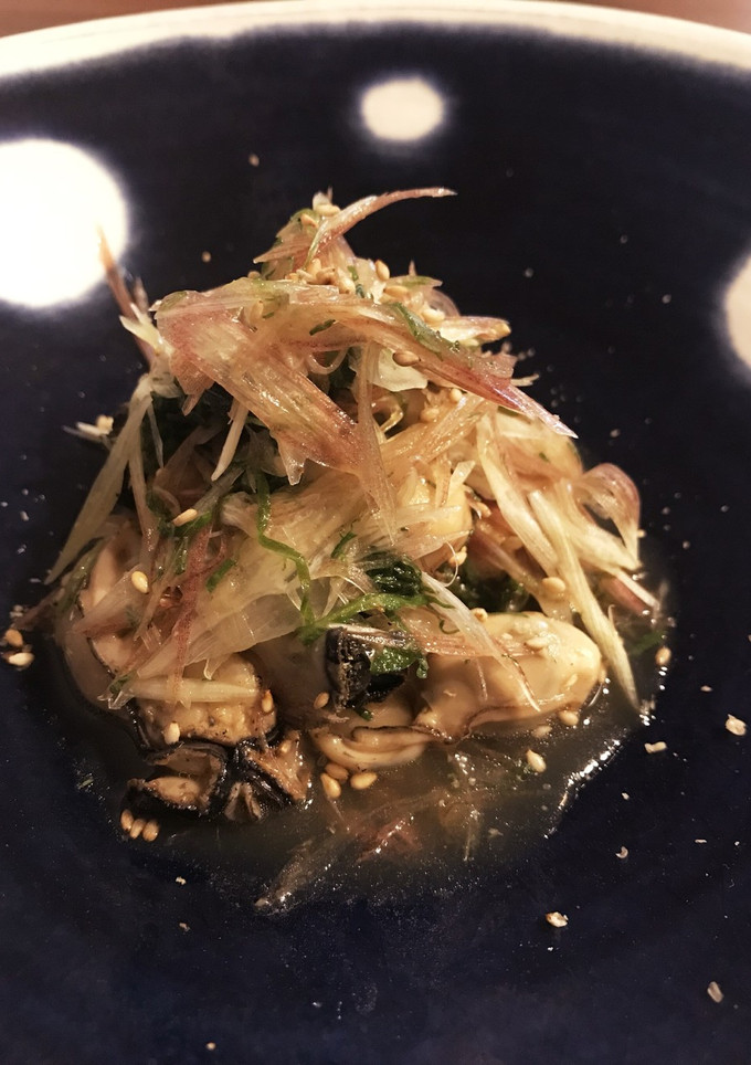 酒蒸しにした酢牡蠣の和香草和え-レシピのメイン写真