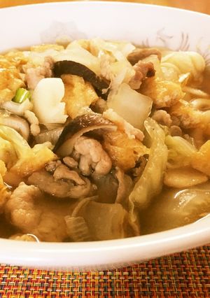 豚バラと椎茸の”煮込むだけ”うどん-レシピのメイン写真