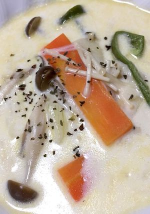 簡単★野菜たっぷり豆乳入りミルクスープ-レシピのメイン写真