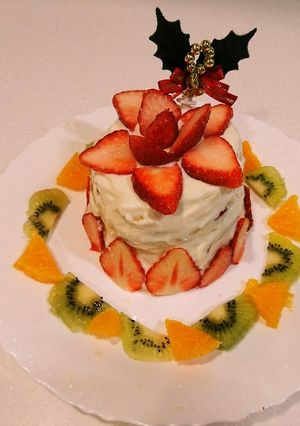 牛乳、卵アレルギー クリスマスケーキ-レシピのメイン写真