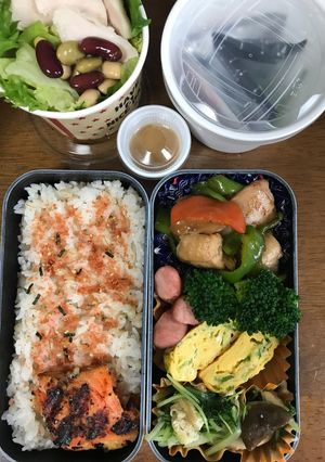 ピーマンと鳥もも肉の炒め物弁当-レシピのメイン写真