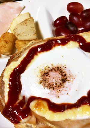 簡単ハムエッグトースト-レシピのメイン写真