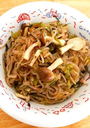 食べ過ぎ調整に★高菜と鶏のあえ麺-レシピのメイン写真