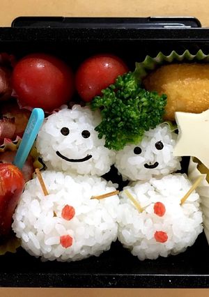 雪だるま弁当・簡単・かわいい-レシピのメイン写真