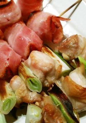 簡単「焼き鳥」ねぎま＆ベーコントマト-レシピのメイン写真