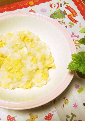 冷たい☆お粥に☆炒り卵☆ダイエットにも♪-レシピのメイン写真
