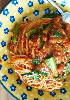 トマトとサバのパスタ-レシピのメイン写真