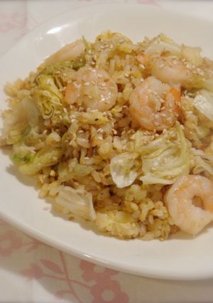和風♔レタスとエビのチャーハン-レシピのメイン写真