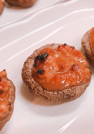 のせて焼くだけ！椎茸の肉味噌焼き-レシピのメイン写真