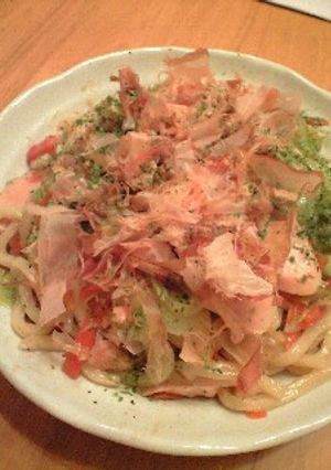 魚肉ソーセージで餅入り焼うどん-レシピのメイン写真