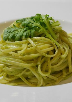 春菊のジェノベーゼソース　パスタ-レシピのメイン写真