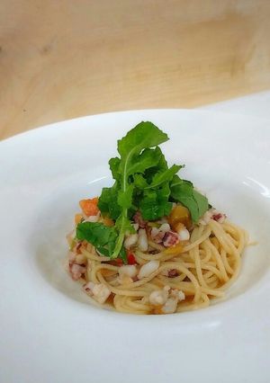 イカのラグーとトマトのパスタ-レシピのメイン写真