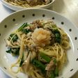 豚肉と小松菜の和風スパゲティ