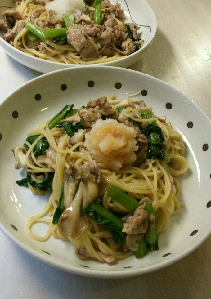 豚肉と小松菜の和風スパゲティ-レシピのメイン写真
