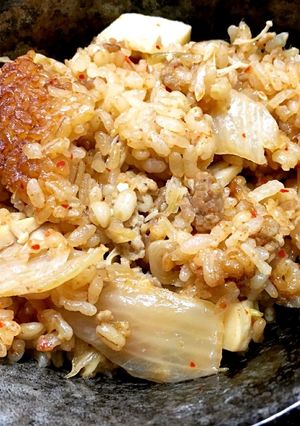 炊飯器 de 炊き込みキムチご飯-レシピのメイン写真