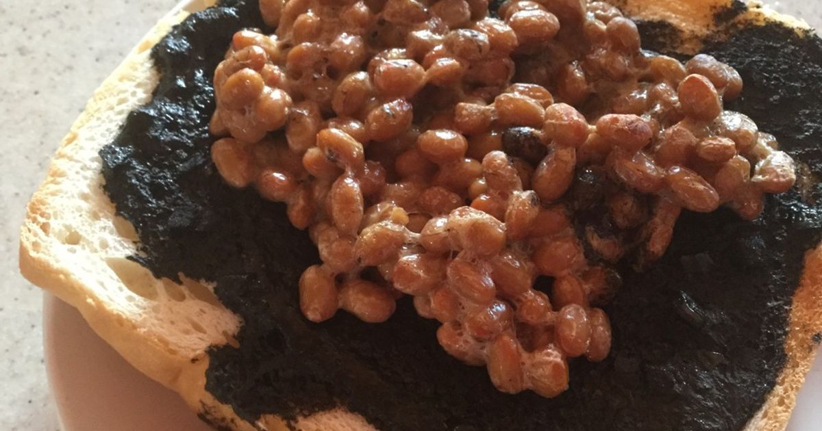 納豆イカスミトースト by まめこぞう 【クックパッド】 簡単おいしい