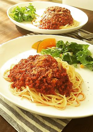ずぼらさんの美味しいミートソースパスタ♪-レシピのメイン写真