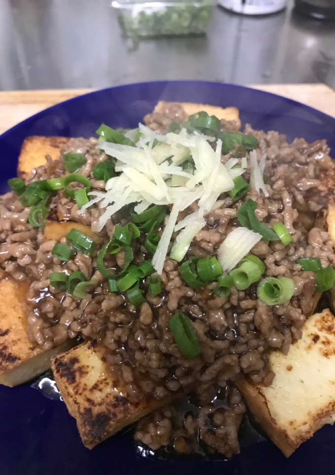 挽肉のバカタレ炒めと厚揚げ豆腐-レシピのメイン写真