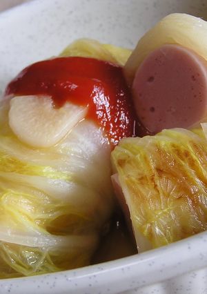 おさかなｿｰｾｰｼﾞでロール白菜-レシピのメイン写真