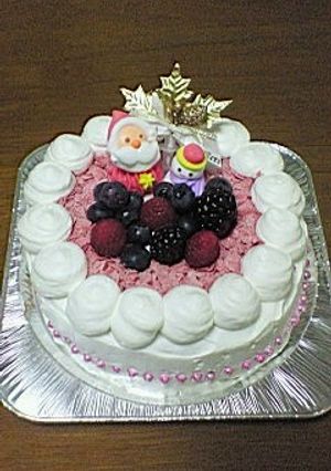 Wチーズケーキ（クリスマスデコレーション-レシピのメイン写真