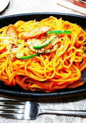 裏技でもちもち！絶品ナポリタン-レシピのメイン写真