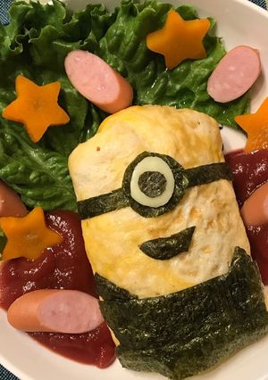 ミニオンオムライス バースデー-レシピのメイン写真