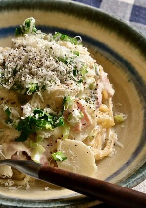 かぶとベーコンのレモンクリームパスタ-レシピのメイン写真