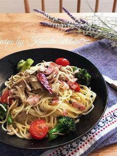 簡単彩り野菜のペペロンチーノ風-レシピのメイン写真