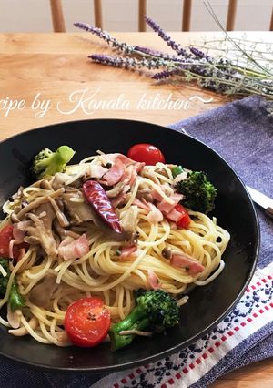 簡単彩り野菜のペペロンチーノ風-レシピのメイン写真