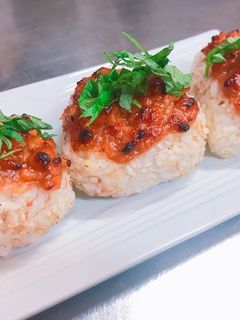肉味噌とおかかの焼きおにぎり-レシピのメイン写真