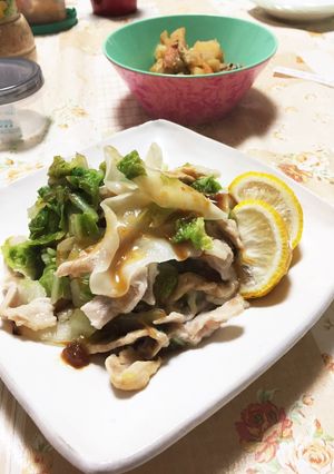豚白菜の蒸し焼き柚子味噌ポン酢タレ-レシピのメイン写真