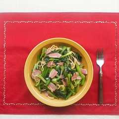 【５分】小松菜とベーコンのパスタ-レシピのメイン写真