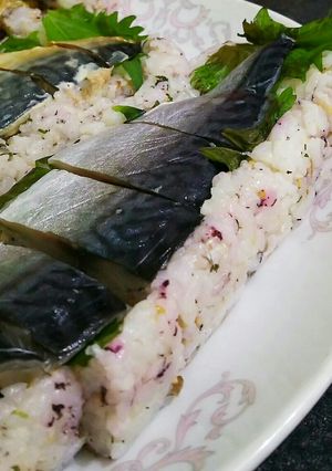 〆鯖&焼き塩サバの押し寿司♥我が家風♥-レシピのメイン写真