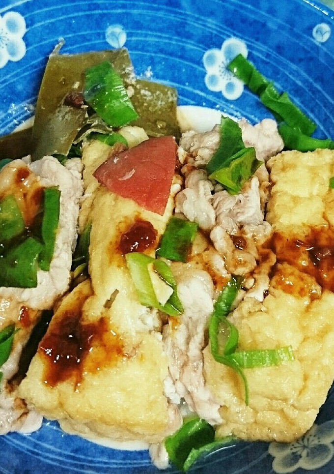 絹揚げと豚肉の重ね蒸し-レシピのメイン写真