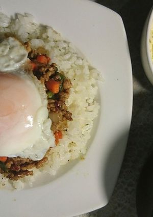 【男飯】ドライカレー【温泉卵】-レシピのメイン写真