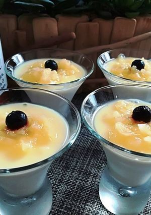簡単給食パンナコッタ・セロナップルソース-レシピのメイン写真