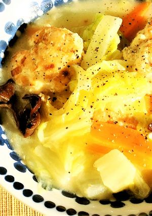 *白菜と鶏つくねのクリーム煮*-レシピのメイン写真