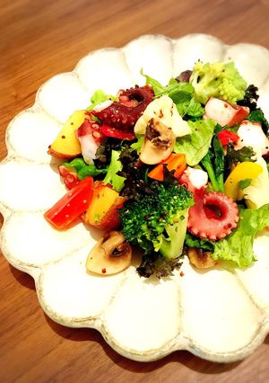 タコとたっぷり野菜のホットサラダ♡-レシピのメイン写真