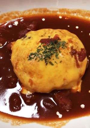チーズとトマト煮込みハンバーグ-レシピのメイン写真